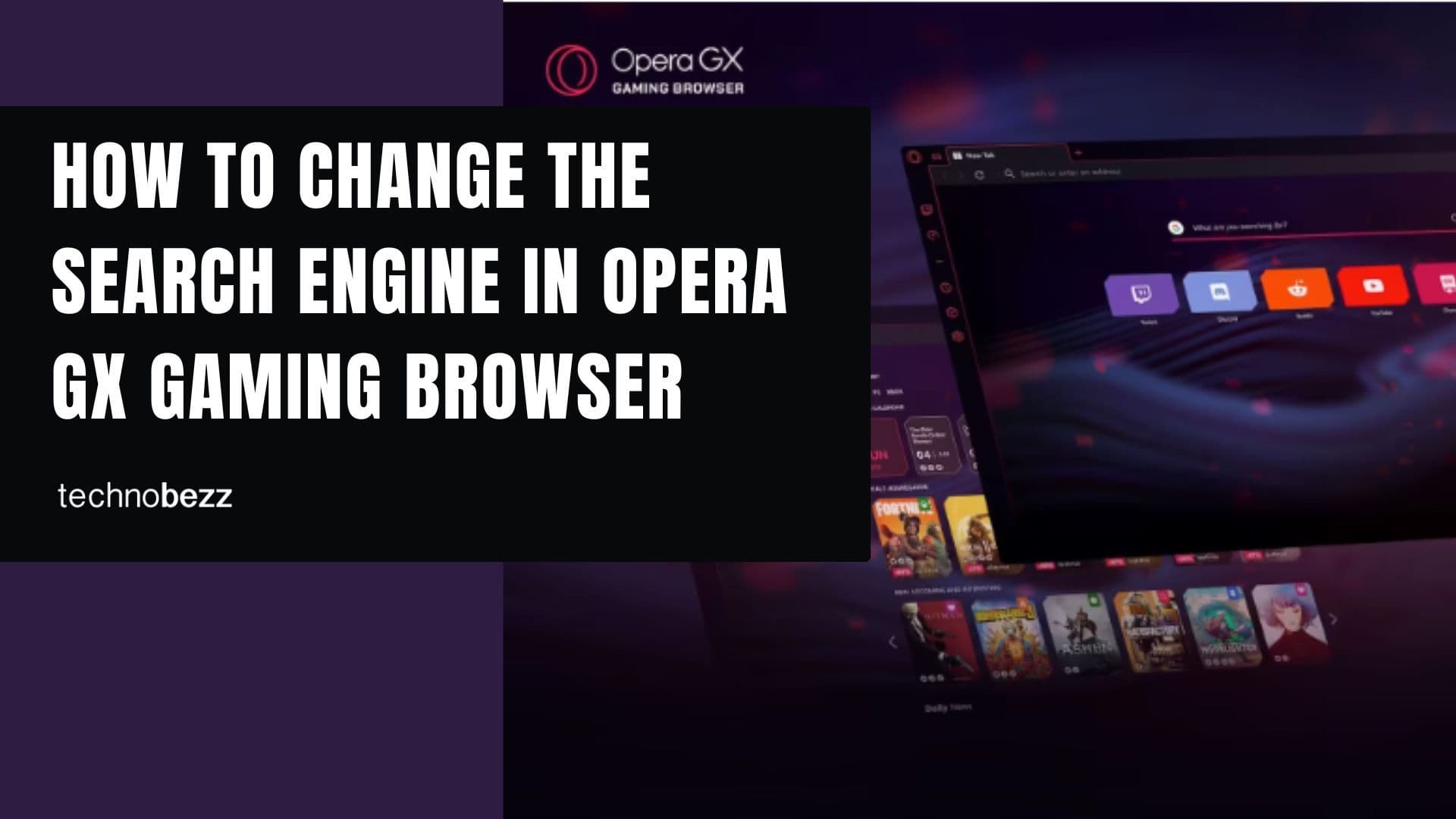 Как изменить поисковую систему в Opera GX Gaming Browser.